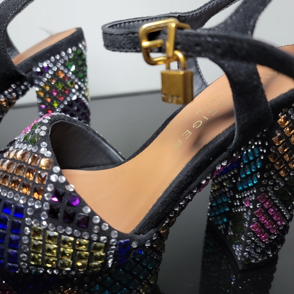 Kurt Geiger Brixton Women's Black Multi-Color Platform Heels Size 6 - Picture 5 of 12